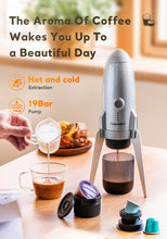 Load image into Gallery viewer, 3-in-1 Espresso Coffee Maker 19 Bar Automatic Heating Portable Coffee Machine for Outdoor Camping Car Fit Powder/Nes*/DG Capsule
