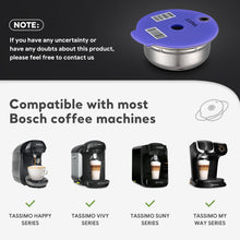 Load image into Gallery viewer, 60/180/200/220ML Stainless Steel Bosch Reusable Coffee Capsule Pods For BOSCH Tassimo Eco-Friendly Coffee Maker Silicone Lid
