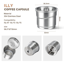 Load image into Gallery viewer, iCafilas Reusable illy Coffee Capsule 304 Stainless Steel Rich Cream Compatibility illy X7,illy Y3,illy Y5
