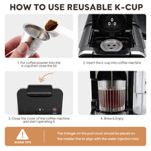 Load image into Gallery viewer, Reusable K Cups Coffee Pod Filters Stainless Steel Refillable k-Cups for Keurig Ninja CFP201 CFP301 Dual Brew Pro Machine
