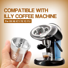 Load image into Gallery viewer, ICafilas STAINLESS STEEL Metal Compatible for illy coffee Machine Maker Refillable Reusable Capsule fit for illy Espresso Cafe
