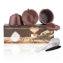 Load image into Gallery viewer, Stainless Coffee Capsules 3 cups + Plastic spoon + Brush
