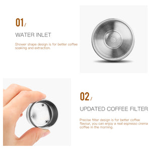 ICafilas STAINLESS STEEL Metal Compatible for illy coffee Machine Maker Refillable Reusable Capsule fit for illy Espresso Cafe