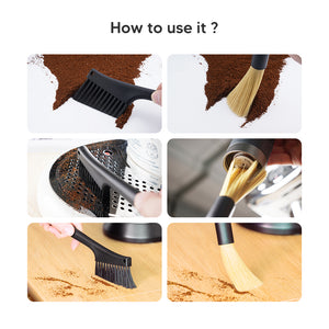 Double Coffee Removable Brush Espresso Coffee Grinder Machine Keyboard Cleaning Brush Dusting  Coffee Powder Brush Coffeeware