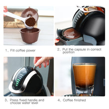 Load image into Gallery viewer, Stainless Coffee Capsules 3 cups + Plastic spoon + Brush
