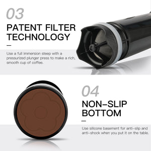 Americano Upgrade French Press Portable 350ml Coffee Maker Mug Filtration Water Isolation Tea Coffee Cup