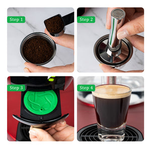 New Fashion Comfortable Multi-pattern Household Stainless Steel Coffee Filter Reusable Coffee Capsule Make For Dolce Gusto