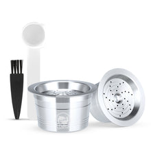 Load image into Gallery viewer, I Cafilas For  Tchibo Cafissimo ALDI Expressi Refillable  Coffee Capsule Pod Filters Stainless Steel Tamper Spoon
