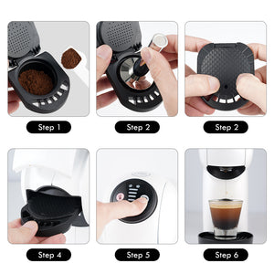 iCafilas  Refillable Adapter for Dolce Gusto  Coffee Capsule Nescafe  Reusable Capsule Transfer Compatible with Geino Mahcine