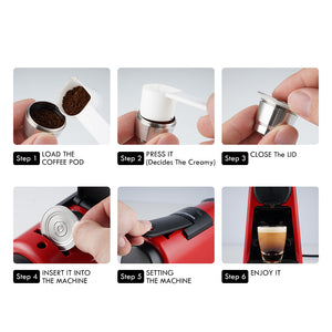 Luxury Reusable Coffee Capsule For Nespresso Stainless Steel Coffee Filters Espresso Coffee Crema Maker Home Barista