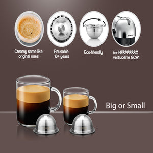 Stainless Steel Reusable Capsules for Vertuo Vertuolline