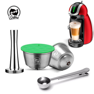 REUSABLE CANOPY COFFEE MAKER CAPSULE DOLCE GUSTO STAINLESS STEEL LADY SPOON