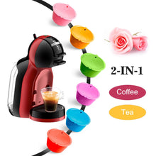 Load image into Gallery viewer, 6pcs/lot Coffee Filter Espresso Reusable Refillable Coffee Capsule Filters For Dolce Gusto With Spoon Brush Kitchen Accessories
