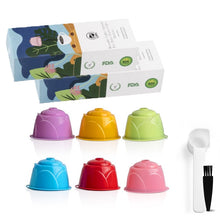 Load image into Gallery viewer, 6pcs/lot Coffee Filter Espresso Reusable Refillable Coffee Capsule Filters For Dolce Gusto With Spoon Brush Kitchen Accessories
