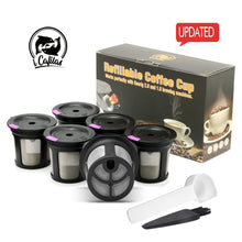 Load image into Gallery viewer, Update 6pcs/Set Refillable Keurig Coffee Capsule K-cup Filter for 2.0 &amp; 1.0 Brewers Kcup Reusable for Keurig machine K-Carafe
