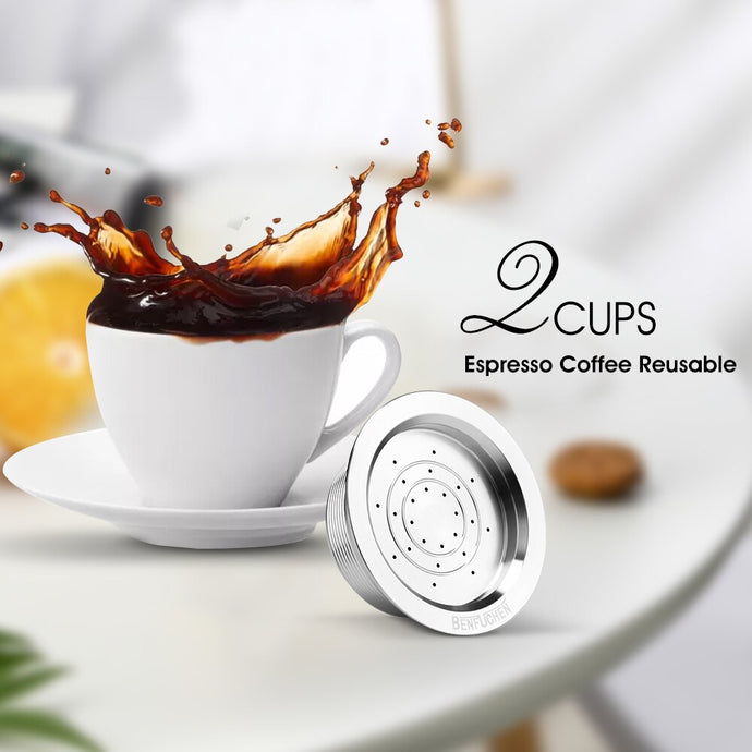Cheap [i Cafilas][DQ01] Reusable Refillable Coffee Capsule Filter Stainless  Steel Crema Maker Cups Pod for Delta Q NDIQ7323 Lavazza Point DELTA Q
