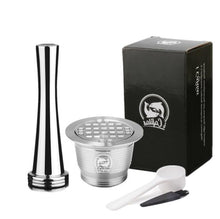 Load image into Gallery viewer, ICafilas For Nespresso Refillable Capsule Reusable Coffee Filter Dripper Steel Cafeteira Capsulas De Cafe Recargables
