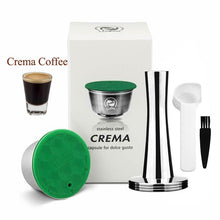 Load image into Gallery viewer, Reusable Coffee Capsule Dolci Gusto Stainless Steel Coffee &amp; Milk Filter For Nescafe Dolce Gusto Capsula with Plastic Lid Tamper

