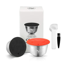 Load image into Gallery viewer, Reusable Coffee Capsule Dolci Gusto Stainless Steel Coffee &amp; Milk Filter For Nescafe Dolce Gusto Capsula with Plastic Lid Tamper
