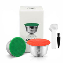 Load image into Gallery viewer, Reusable Coffee Capsule Dolci Gusto Stainless Steel Coffee &amp; Milk Filter For Nescafe Dolce Gusto Capsula with Plastic Lid Tamper
