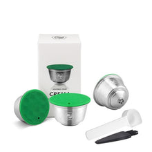 Load image into Gallery viewer, Reusable Coffee Capsule Dolci Gusto Stainless Steel Coffee &amp; Milk Filter For Nescafe Dolce Gusto Capsula with Plastic Lid Tamper
