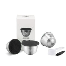 Load image into Gallery viewer, Reusable Coffee Capsule Dolci Gusto Stainless Steel Coffee &amp; Milk Filter For Nescafe Dolce Gusto Capsula with Plastic Lid Tamper
