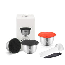 Load image into Gallery viewer, Reusable Coffee Capsule Dolci Gusto Stainless Steel Coffee &amp; Milk Filter For Nescafe Dolce Gusto Capsula with Plastic Lid Tamper
