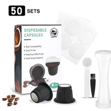 Load image into Gallery viewer, ICafilas Disposible Empty for Nespresso Coffee Capsule  Refillable Filter Tamper Press Tool Plastic Caspsule free
