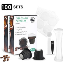 Load image into Gallery viewer, ICafilas Disposible Empty for Nespresso Coffee Capsule  Refillable Filter Tamper Press Tool Plastic Caspsule free
