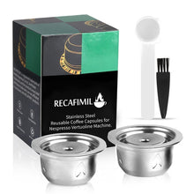 Load image into Gallery viewer, ICafilas Stianless Steel Reusable 230/70ML For Nespresso Vertuo Coffee Capsule Filter Espresso Vertuoline
