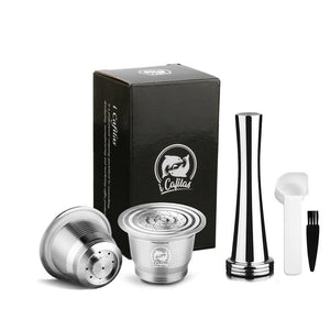 iCafilas For Nespresso Refillable Capsule Two Version Reutilizable Stainless Steel Reusable Coffee Filter Espresso Coffee Pod