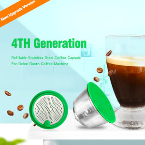 New Version Coffee Capsule For Dolce Gusto Coffee Machine Stainless Steel Crema Maker Refillable Espresso Pods