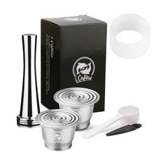 Load image into Gallery viewer, ICafilasRefillable  For Nespresso Stainless Steel Empty Capsule Metal Reusable Coffee Filter Cup Reusable Dripper Coffee Grinder
