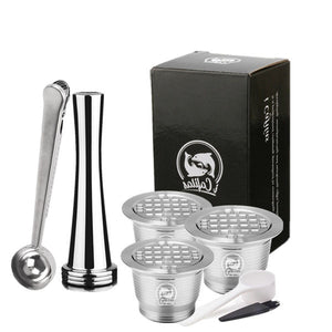 ICafilas Vip Link Stainless Reusable Capsule with Nespresso Press Coffee Stainless Tamper Espresso Coffee Maker Basket