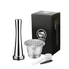 Load image into Gallery viewer, ICafilas Vip Link Stainless Reusable Capsule with Nespresso Press Coffee Stainless Tamper Espresso Coffee Maker Basket
