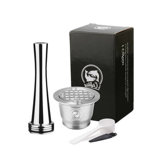 ICafilas Vip Link Stainless Reusable Capsule with Nespresso Press Coffee Stainless Tamper Espresso Coffee Maker Basket