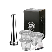 Load image into Gallery viewer, ICafilas Vip Link Stainless Reusable Capsule with Nespresso Press Coffee Stainless Tamper Espresso Coffee Maker Basket
