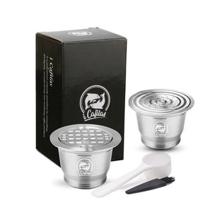 ICafilas Vip Link Stainless Reusable Capsule with Nespresso Press Coffee Stainless Tamper Espresso Coffee Maker Basket