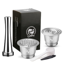 Load image into Gallery viewer, ICafilas Vip Link Stainless Reusable Capsule with Nespresso Press Coffee Stainless Tamper Espresso Coffee Maker Basket
