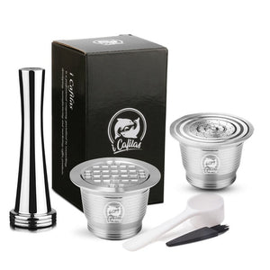 ICafilas Vip Link Stainless Reusable Capsule with Nespresso Press Coffee Stainless Tamper Espresso Coffee Maker Basket