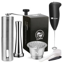 Load image into Gallery viewer, ICafilas Vip Link Stainless Reusable Capsule with Nespresso Press Coffee Stainless Tamper Espresso Coffee Maker Basket
