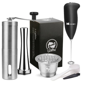 ICafilas Vip Link Stainless Reusable Capsule with Nespresso Press Coffee Stainless Tamper Espresso Coffee Maker Basket