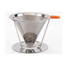 Load image into Gallery viewer, Stainless Steel Honeycomb Shape Coffee Filter Baskets Reusable Dripper Cup Style Brewer Tool Handmade Coffee &amp; Tea Maker

