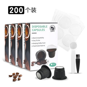 ICafilas50/100 sets Disposiable Empty For Nespresso and Adhesive Aluminum Lids Seals for Nespresso Capsule DIY Own Coffee