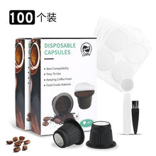 Load image into Gallery viewer, ICafilas50/100 sets Disposiable Empty For Nespresso and Adhesive Aluminum Lids Seals for Nespresso Capsule DIY Own Coffee
