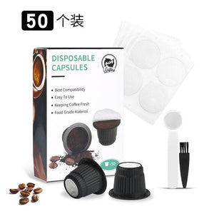 ICafilas50/100 sets Disposiable Empty For Nespresso and Adhesive Aluminum Lids Seals for Nespresso Capsule DIY Own Coffee