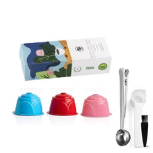 Load image into Gallery viewer, Reusable Coffee Capsule Nescafe Dolce Gusto Plastic Filter Pod for Dolci Gusto Mini Coffee Maker Machine Cup Kitchen Maker Spoon
