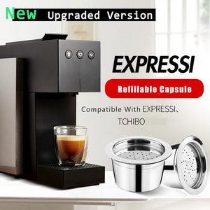 New Upgrade K-fee For ALDI Expressi Refillable Coffee Capsule Pod Filters Stainless Steel Cafeteira Tamper Spoon