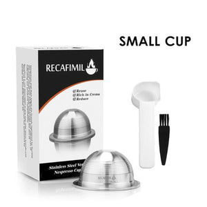 80/150/230ML Reusable Coffee Capsule For Nespresso Vertuoline & Delonghi Refillable Stainless Steel Coffee Filter With Milk Frother