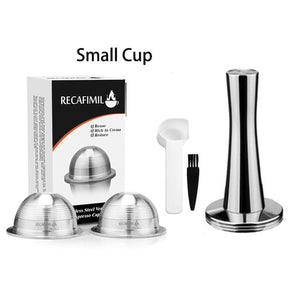 70/230ML Coffee Capsules For Nespresso Vertuo Vertuoline GCA1 & Delonghi ENV135 Stainless Steel Refillable Reusable Pod Filters